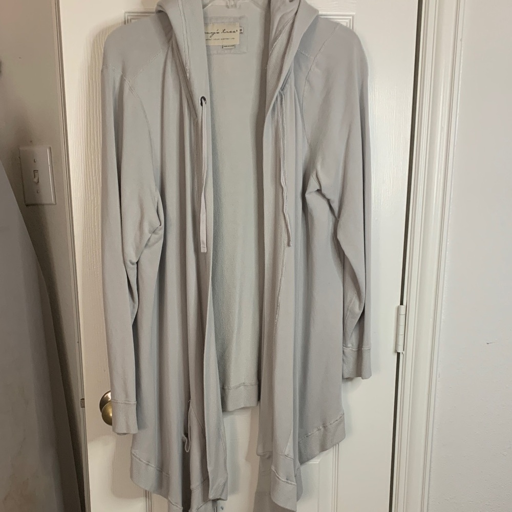 Evy's Tree Soft Gray hoodie open cardigan XL Nicole